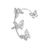 Women'S Elegant Butterfly Ear Cuffs - No-Piercing Ear Hooks, Synthetic Gemstone Accents, Everyday & Formal Jewelry for Parties, Weddings, Everyday Outfits - Non-Piercing Ear Clips for Sensitive Light Beige, Party Accessories,