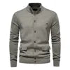 Autumn and Winter New Men's Jacket Cardigan High Quality Business Casual Solid Color Sweater Men