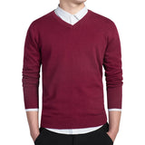 Sweater Men Autumn Casual Pullovers Men V-Neck Knitted Clothing Slim Fit Male Sweaters Pull Homme