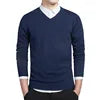 Sweater Men Autumn Casual Pullovers Men V-Neck Knitted Clothing Slim Fit Male Sweaters Pull Homme