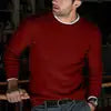 men’s sweater slim knit pullover front view