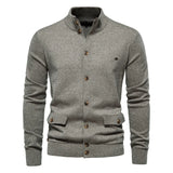 Autumn and Winter New Men's Jacket Cardigan High Quality Business Casual Solid Color Sweater Men