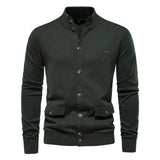 Autumn and Winter New Men's Jacket Cardigan High Quality Business Casual Solid Color Sweater Men