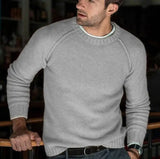 Men’s sweater slim knit pullover for male youth in vibrant ash color, ideal for casual outings and stylish layering.