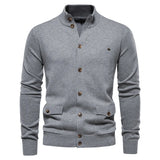 Autumn and Winter New Men's Jacket Cardigan High Quality Business Casual Solid Color Sweater Men