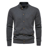 Autumn and Winter New Men's Jacket Cardigan High Quality Business Casual Solid Color Sweater Men