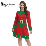 Robe de Noël femmes impression 3D Elk