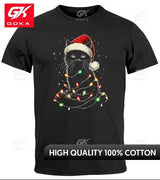 T-shirt Noël homme chat drôle motif graphique