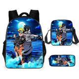 Ensemble de sac à dos Naruto 3 pièces | Ensemble de cartables Naruto | Sac à dos Naruto style coréen | Sac bandoulière Naruto | Trousse Naruto | Ensemble de sacs Naruto | Sac Naruto pour école primaire | Sac à dos Naruto pour collège | Cartable imprimé Naruto | Ensemble de sacs Naruto pour enfants
