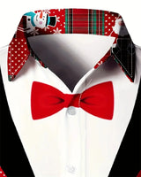 Chemise à manches longues imprimée en 3D pour hommes imprimée 3D bleue