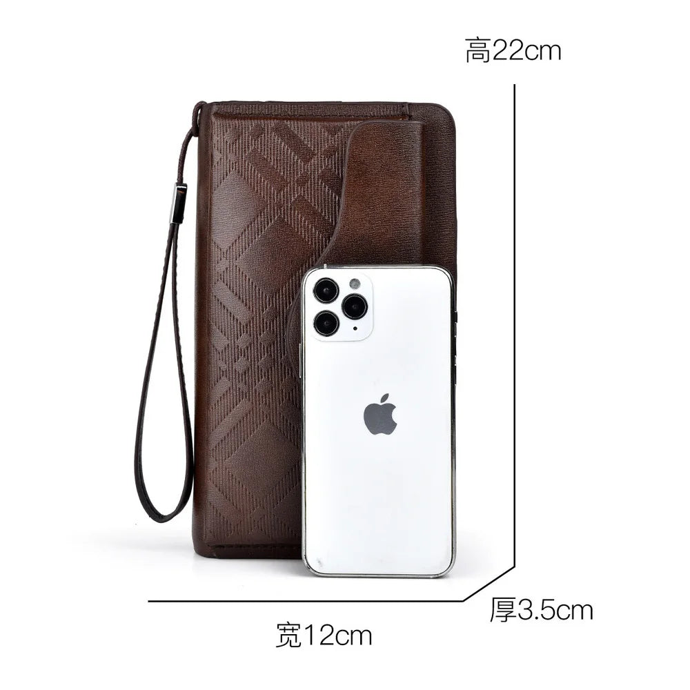 Portefeuille long homme | Grand portefeuille homme | Portefeuille luxe cartes | Portefeuille homme zippé | Sac homme porte-cartes | Pochette téléphone homme | Portefeuille élégant homme | Portefeuille multifonction | Portefeuille cuir PU homme | Portefeuille stylé homme