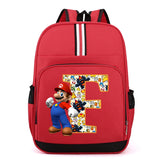 Sac à dos Super Mario | Sac Mario pour enfants | Sac à dos scolaire anime | Sac à dos lettres A-Z | Cartable garçons | Sac Mario Bros | Sac à dos dessin animé | Sac pour fournitures scolaires | Sac à dos cadeau d’anniversaire | Sac Mario pour enfants