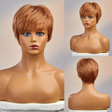 Perruque synthétique courte lisse | Perruque avec frange marron clair | Perruque brésilienne synthétique femme | Perruque douce marron clair | Perruque capless pour fête | Perruque courte brune femme | Perruque synthétique 8 pouces | Perruque lisse marron clair | Perruque femme synthétique brésilienne | Perruque fête marron clair