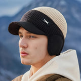 Bonnet tricoté chaud pour hommes – Couvre-tête d'hiver, protection auditive légère et chaude, adapté aux sports de plein air et aux temps froid