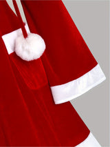 Robe de Noël femme rouge à capuche