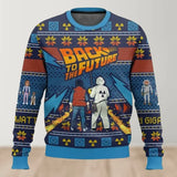 Pulls de noël laides retour vers le futur motif hiver