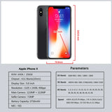 Smartphone iPhone X | Apple iPhone X débloqué | iPhone X 3 Go RAM | iPhone X 64 Go stockage | iPhone X 256 Go ROM | iPhone X Hexa Core | iPhone X Face ID | iPhone X appareil photo 12 MP | iPhone X original | Téléphone Apple iPhone X