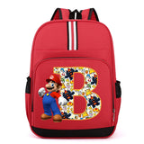 Sac à dos Super Mario | Sac Mario pour enfants | Sac à dos scolaire anime | Sac à dos lettres A-Z | Cartable garçons | Sac Mario Bros | Sac à dos dessin animé | Sac pour fournitures scolaires | Sac à dos cadeau d’anniversaire | Sac Mario pour enfants