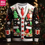 T-shirt à manches longues joyeux Noël imprimé en 3D pour hommes graphique cosplay
