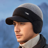 Bonnet tricoté chaud pour hommes – Couvre-tête d'hiver, protection auditive légère et chaude, adapté aux sports de plein air et aux temps froid