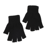 Gants de poignet en tricot sans doigts noir