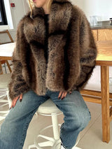 Vestes épaisses en fausse fourrure pour femmes modèle hiver
