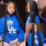 Perruques tressées Afro Cornrow synthétiques pleine dentelle, boîte sans nœuds, perruque tressée pour femmes noires, 36 pouces, perruque tressée de déesse faite à la main