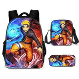 Ensemble de sac à dos Naruto 3 pièces | Ensemble de cartables Naruto | Sac à dos Naruto style coréen | Sac bandoulière Naruto | Trousse Naruto | Ensemble de sacs Naruto | Sac Naruto pour école primaire | Sac à dos Naruto pour collège | Cartable imprimé Naruto | Ensemble de sacs Naruto pour enfants