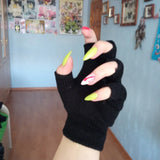 Gants de poignet en tricot sans doigts chauds hiver