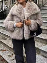 Europe États-Unis hiver veste de fourrure front view