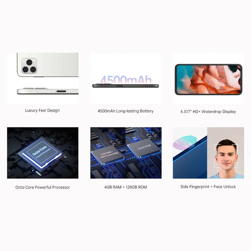 CoolSub CP12 écran 6,5" goutte d'eau | CoolSub CP12 Octa Core rapide | CP12 caméra principale 13MP | CoolSub CP12 batterie longue 4500mAh | Smartphone CP12 version globale | CoolSub CP12 Android fluide et performant | CoolSub CP12 téléphone 4G déverrouillé | CP12 design moderne et compact | CP12 double SIM Android pratique | CoolSub CP12 mobile 6,5 pouces élégant