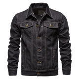 2025 automne Hommes solide Denim vestes mode moto Vintage jean vestes Hommes coupe ajustée coton décontracté noir bleu manteaux