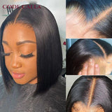 Perruque bob 4x4 | Perruque closure lace 4x4 | Perruque bob cheveux humains | Perruque droite brésilienne | Perruque bob Remy femme | Perruque pre-plucked bob | Perruque HD lace bob | Perruque brésilienne 4x4 | Perruque raie au milieu | Perruque courte droite femme