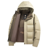 Parka d'hiver épaisse pour homme, manteau décontracté, coupe cintrée, imperméable, chaud, couleur unie, vêtements d'extérieur, manteau à capuche, nouvelle collection 2026