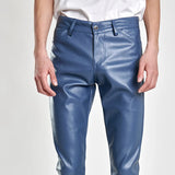 Pantalon en cuir PU pour homme | Pantalon en cuir coupe slim | Pantalon de motard en simili cuir | Pantalon style rock pour homme | Pantalon en cuir pour boîte de nuit | Pantalon en cuir tendance pour homme | Pantalon en cuir pour danse homme | Pantalon de moto en cuir PU | Pantalon en simili cuir à la mode