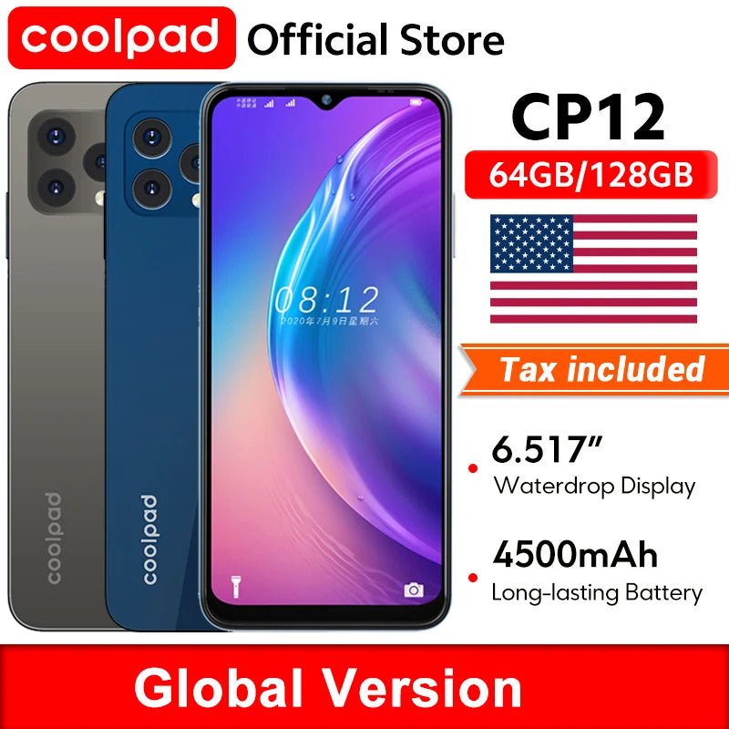 CoolSub CP12 écran 6,5" goutte d'eau | CoolSub CP12 Octa Core rapide | CP12 caméra principale 13MP | CoolSub CP12 batterie longue 4500mAh | Smartphone CP12 version globale | CoolSub CP12 Android fluide et performant | CoolSub CP12 téléphone 4G déverrouillé | CP12 design moderne et compact | CP12 double SIM Android pratique | CoolSub CP12 mobile 6,5 pouces élégant