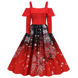 robe de soirée de Noël femme manches longues