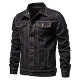 2025 automne Hommes solide Denim vestes mode moto Vintage jean vestes Hommes coupe ajustée coton décontracté noir bleu manteaux
