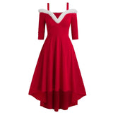 Robe Mère Noël sexy femme | Costume Noël femme 2023 | Robe rouge Noël manches longues | Robe cosplay Noël femme | Robe Noël épaules dénudées | Robe festive femme hiver | Déguisement Mère Noël chic | Robe Noël sexy à bretelles | Robe de fête Noël femme | Costume de Noël femme élégant