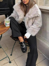 Europe États-Unis hiver veste de fourrure back view