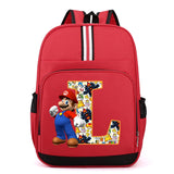 Sac à dos Super Mario | Sac Mario pour enfants | Sac à dos scolaire anime | Sac à dos lettres A-Z | Cartable garçons | Sac Mario Bros | Sac à dos dessin animé | Sac pour fournitures scolaires | Sac à dos cadeau d’anniversaire | Sac Mario pour enfants