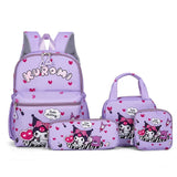 Ensemble de sacs à dos Kuromi | Cartable Hello Kitty | Sac à dos Sanrio 4 pièces | Trousse Kuromi | Sac bandoulière Melody | Joli sac à dos Sanrio | Ensemble de portefeuilles Kuromi | Ensemble de sacs scolaires pour filles | Sac à dos Hello Kitty | Sac Kuromi d'extérieur