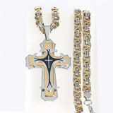 Men's vintage pendant necklace flat pendant detail