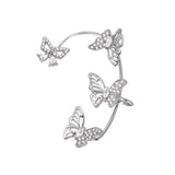 Women'S Elegant Butterfly Ear Cuffs - No-Piercing Ear Hooks, Synthetic Gemstone Accents, Everyday & Formal Jewelry for Parties, Weddings, Everyday Outfits - Non-Piercing Ear Clips for Sensitive Light Beige, Party Accessories,
