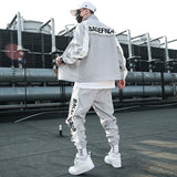 Survêtement homme 2 pièces | Ensemble streetwear homme | Costume jogging homme 2022 | Veste et pantalon homme | Harem pants homme hip hop | Ensemble sport homme mode | Jogging polyester homme | Vêtements décontractés homme | Costume hip hop homme | Ensemble veste pantalon homme