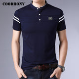 T-shirt COODRONY homme été | T-shirt manches courtes coton | T-shirt col montant homme | T-shirt streetwear COODRONY | T-shirt mode homme été | Tee-shirt homme coton léger | T-shirt col montant fashion | T-shirt homme COODRONY C5096S | T-shirt été streetwear homme | T-shirt homme tendance COODRONY