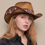 Chapeau paille femme 2022 | Chapeau cowboy western femme | Chapeau panama été vintage | Chapeau brodé fait main femme | Chapeau rétro été cowgirl | Chapeau élégant paille femme | Chapeau cowgirl broderie été | Chapeau femme style western | Chapeau vintage panama femme | Chapeau paille haute qualité 2022