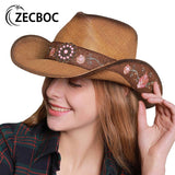 Chapeau paille femme 2022 | Chapeau cowboy western femme | Chapeau panama été vintage | Chapeau brodé fait main femme | Chapeau rétro été cowgirl | Chapeau élégant paille femme | Chapeau cowgirl broderie été | Chapeau femme style western | Chapeau vintage panama femme | Chapeau paille haute qualité 2022