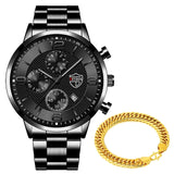 Montre homme luxe | Montre quartz acier | Montre bracelet sport | Montre homme élégante | Montre acier inoxydable | Montre homme calendrier | Montre business homme | Montre sportive homme | Relogio masculino | Montre homme tendance