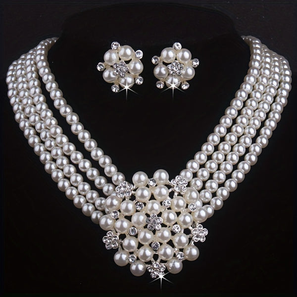 Atmospheric Luxury: Gorgeous Bridal Jewelry Set Necklace & Earrings for Weddings, Performances, and Christmas Halloween Gifts